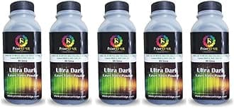 Print Star Ultra Dark Toner Powder for Use in Hp 88A. 78A, 36A, 83A, 35A, 85A Canon 925,328,326,337 Toner Cartrodge Pack of 5 (80GM)