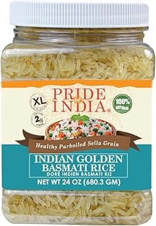 Golden Sella Basmati Rice 1.5 lb | Extra Long Grain Parboiled Indian Basmati Rice | Aromatic Fluffy Non-Sticky Rice for Biryani, Pilaf & Everyday Cooking