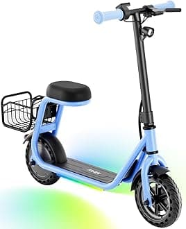 Hiboy ES1/Q2 Lite Electric Scooter with Seat for Kids Ages 4–10, LED Lights, UL Certified, 6.5–9.3 MPH, 40–100W Motor, Easy Control