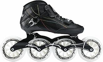 Inline Speed Skates Adult for Women and Mens, Professional Fitness Skating Roller Skates, High Performance Racing Skates, Unisex Black