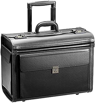 Faux Leather Pilot Case Business Laptop Travel Work Flight Briefcase Trolley Bag