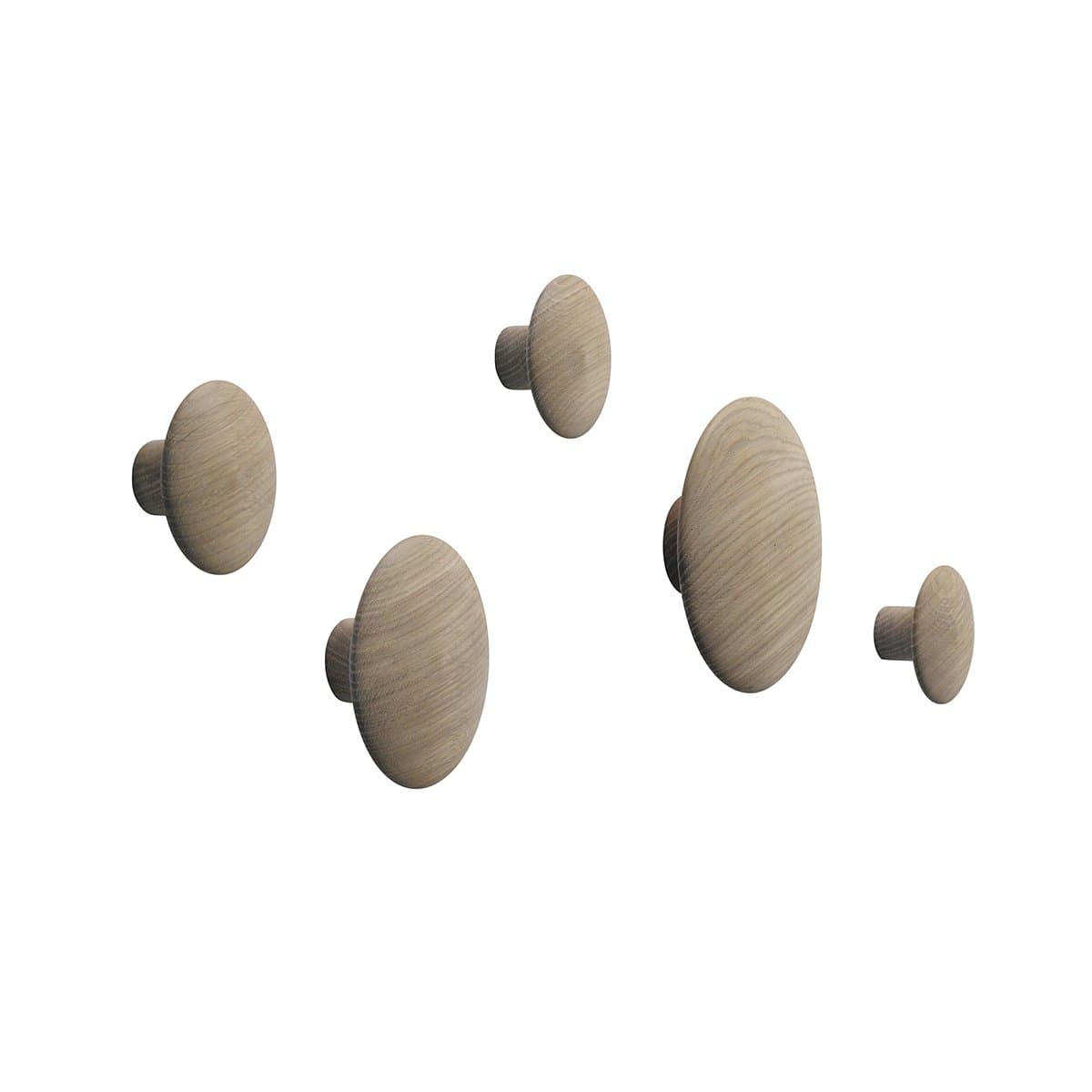 Muuto The Dots - Coat Hooks - Set Of 5 Oak