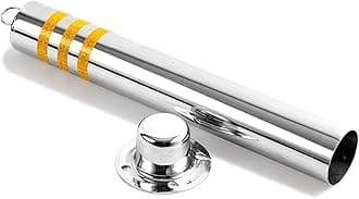 Parking Post Bollards Stainless Steel Parking Barrier With Reflective Strips,Bollard Post, Safety Bollard, Construction Safety Bollard (Color : Silver, Size : 800x76mm/31.5x3in)