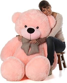 HUG 'n' FEEL SOFT TOYS Soft Toys Long Soft Lovable Huggable Cute Giant Life Size Toy Child Safe Best for Birthday Gift Valentine Gift for Girlfriend 5 FEET Pink Plush & Stuffed Toys
