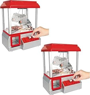PowerTRC Claw Machine Toy Arcade Game with Sound, Mini Carnival Games Fun Candy Toy Grabber Dispenser Vending Toy for Boys Girls Kids (Size: 13.75in x 10in) 2 Sets