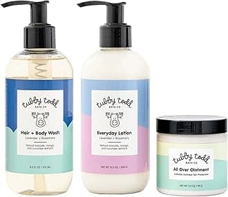 3-Step Baby Bath & Skincare Routine - The Regulars Bundle - 8.5oz Baby Shampoo and Body Wash, 8.5oz Everyday Lotion & 3.5oz All Over Ointment - Lavender Rosemary