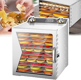 400w Freeze Dryer, Freeze Dried Machine, 6/8/12 Layers+Timing: 0-12 H, Temperature: 35-90 ℃+6 Inch Fan Blade, 360° Fan, for Fruits, Vegetables, Meat, Seafood(Size:12layers)