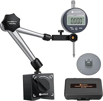 Neoteck Electronic Digital Dial Indicator Gauge and Magnetic Base Set, Range: 0-1inch / 25.4mm, Resolution: 0.01mm / 0.0005" Inch/Metric Conversion Measuring Tool for 3D Printer Bed Leveling Table Saw