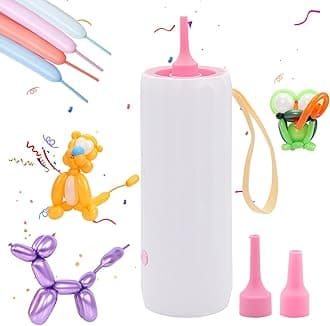 3T6B Balloon Pump Electric Air Pump for Balloons Portable Balloon Inflators Blower Machine for Birthday Party Balloon Decorations for Long Animal Twisty Curly Balloon, Foil Balloons(12V 18W)