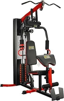 Fitvids Multifunctional Home Gym Equipment with 122.5 lbs Weight Stack, Metal Black