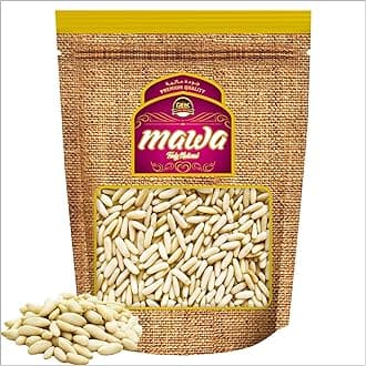 Mawa Raw Pine Nuts 250g | Unsalted Pine Seeds | Vegan Friendly | Pine Nuts Raw | Mawa Nuts & Seeds | Whole | All Natural | Re Sealable ZIpper Pouch |250g